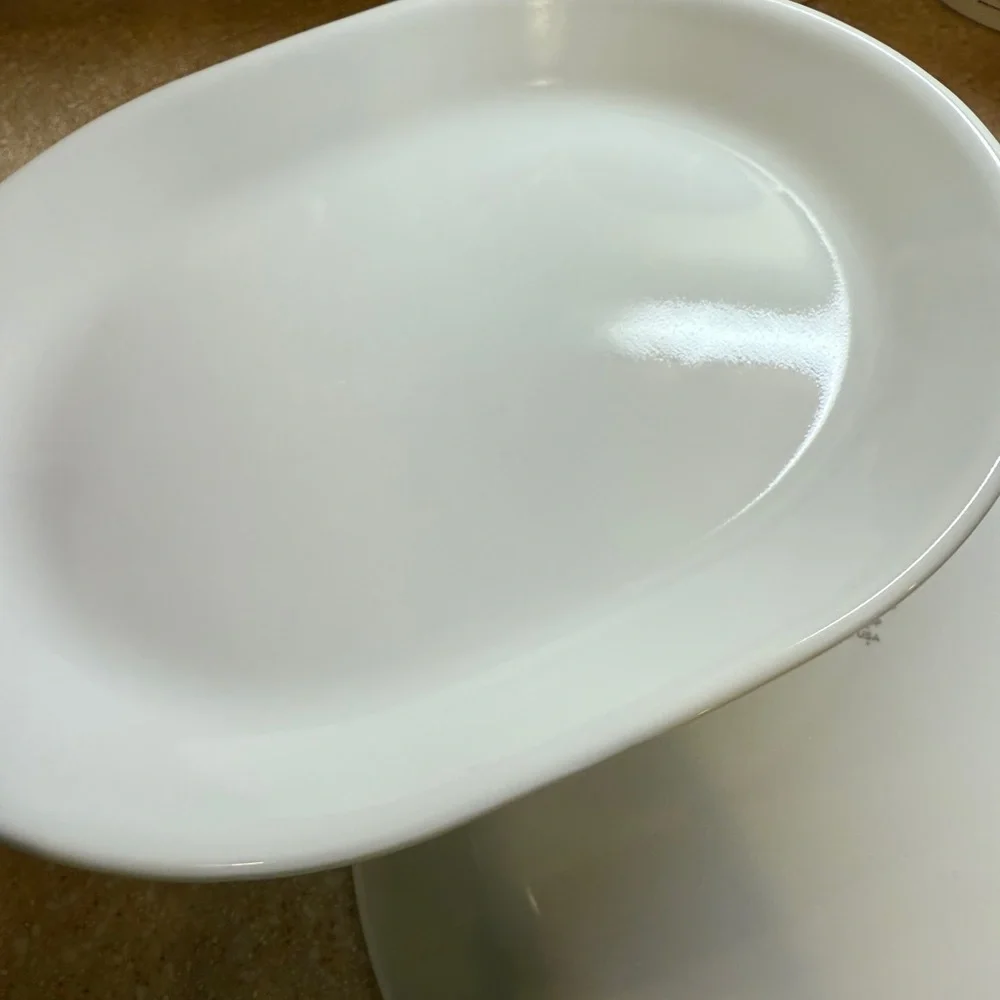 Corelle White Dinnerware Set Elegant Dining Platters Set of 2 Oval Classic White
